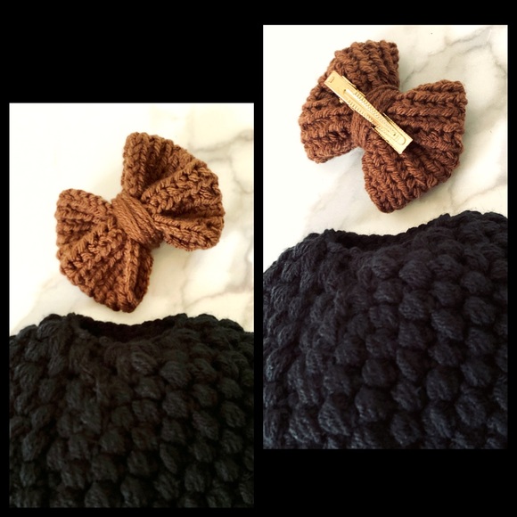 Messy Bun Beanie with Detachable Bow - Brand New - Picture 5 of 10